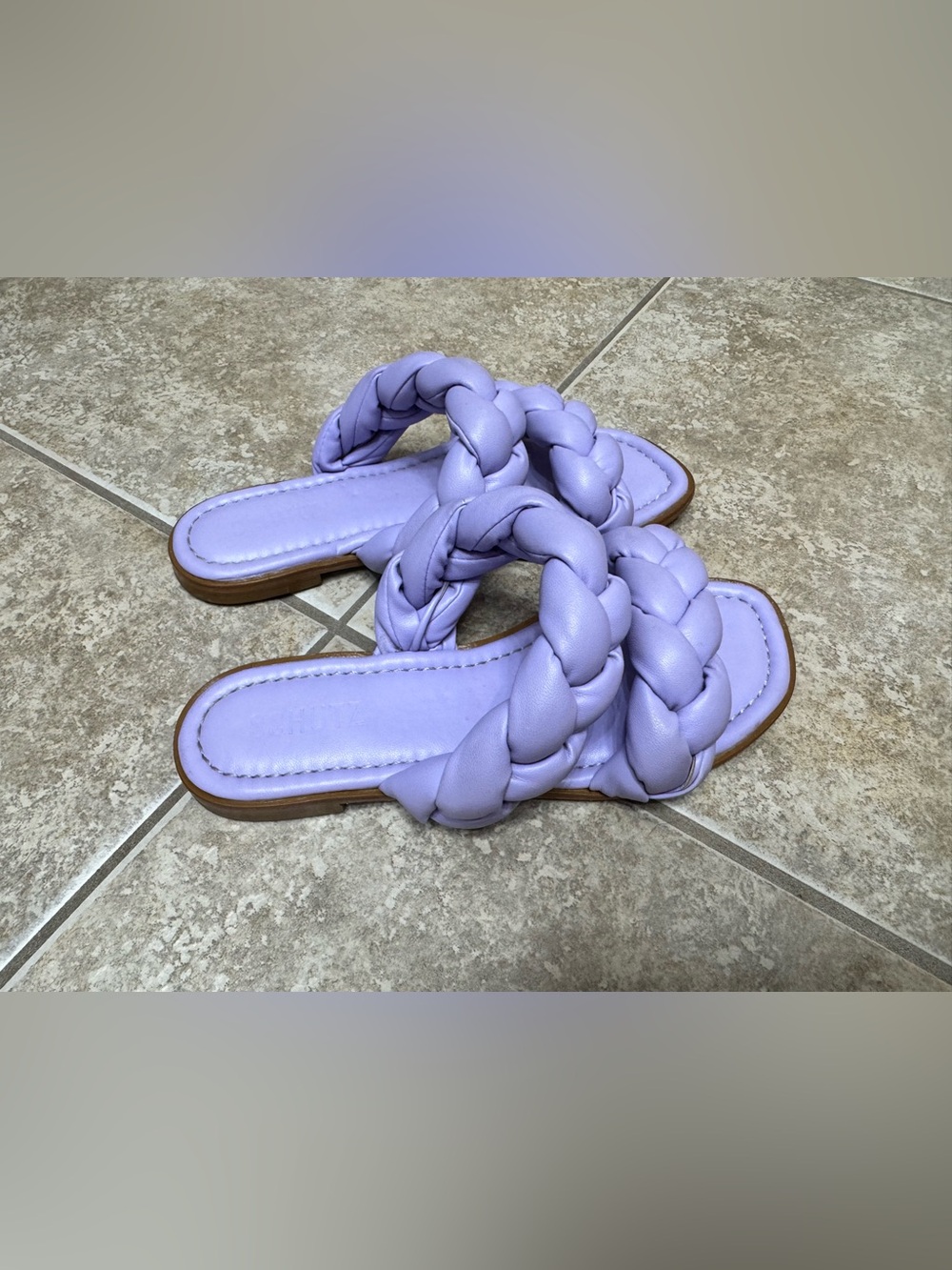SCHUTZ Lavender Braided Double-Strap Slide Sandals - Picture 3 of 3